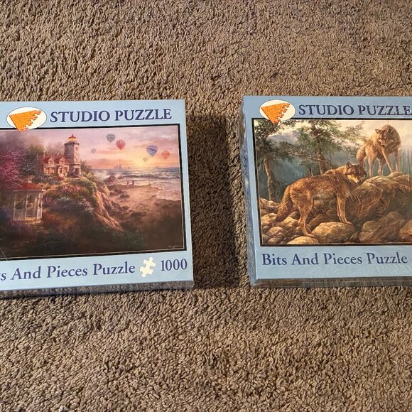 Lot of 2 Bits and Pieces 1000 pc. JIGSAW PUZZLES - New / Sealed - Picture 1 of 4